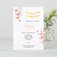 BUTTERFLY KISSES AND BABY WISHES PINK BIRTHDAY
