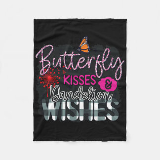Butterfly Kisses And Dandelion Wishes Spring Garde Fleece Blanket