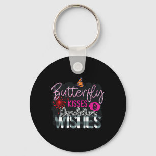 Butterfly Kisses And Dandelion Wishes Spring Garde Keychain