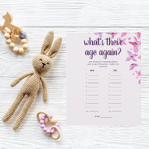 Butterfly Kisses Baby Shower Age Game   Pink