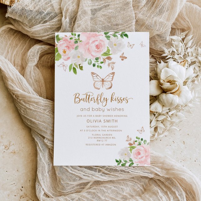 Butterfly kisses baby shower invitation (Creator Uploaded)