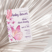 Butterfly Kisses & Baby Wishes | Baby Shower Pink
