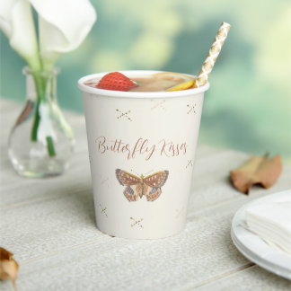 Butterfly Kisses Boho  Paper Cups