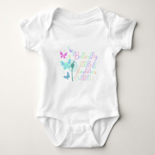Butterfly Kisses Dandelion Wishes Cute Customized Baby Bodysuit