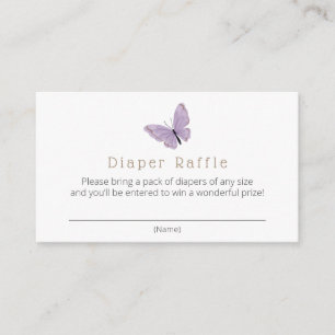 Butterfly Kisses Diaper Raffle Enclosure Card