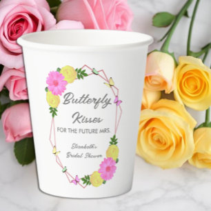Butterfly Kisses For The Future Mrs. Bridal Shower Paper Cups