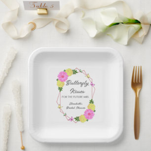 Butterfly Kisses For The Future Mrs. Bridal Shower Paper Plate