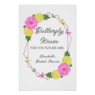 Butterfly Kisses For The Future Mrs. Bridal Shower Poster