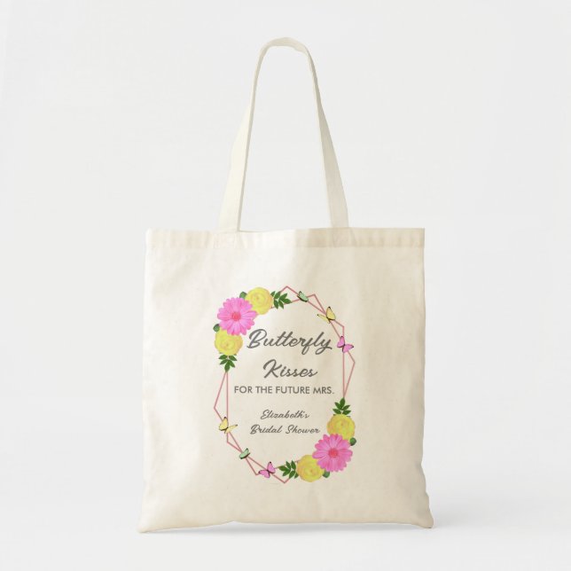 Butterfly Kisses For The Future Mrs. Bridal Shower Tote Bag (Front)