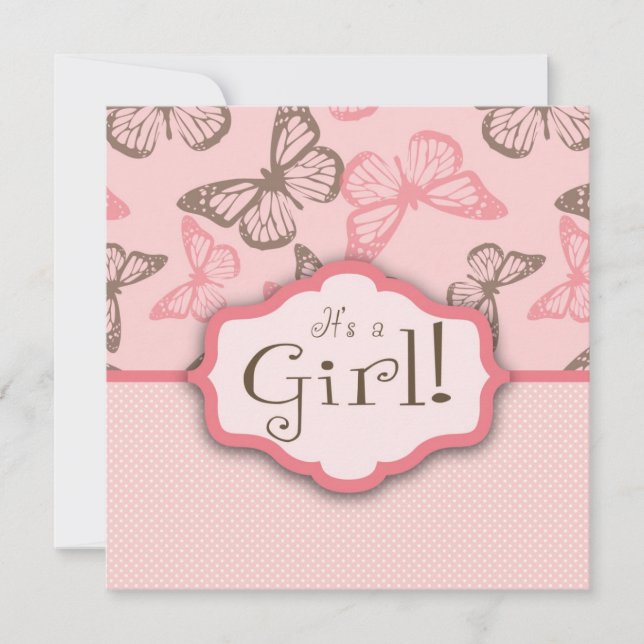 Butterfly Kisses Invitation Square (Front)