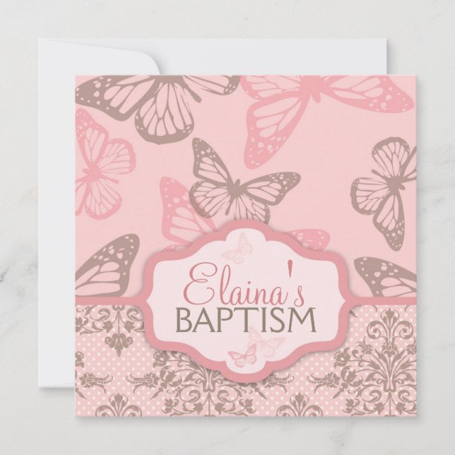 Butterfly Kisses Invitation Square Petal_demetra (Front)