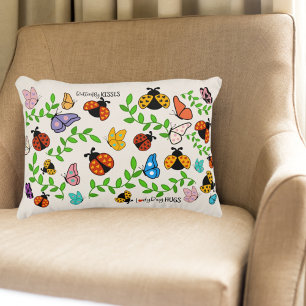 Butterfly Kisses Ladybug Hugs Kids Décor Accent Pillow