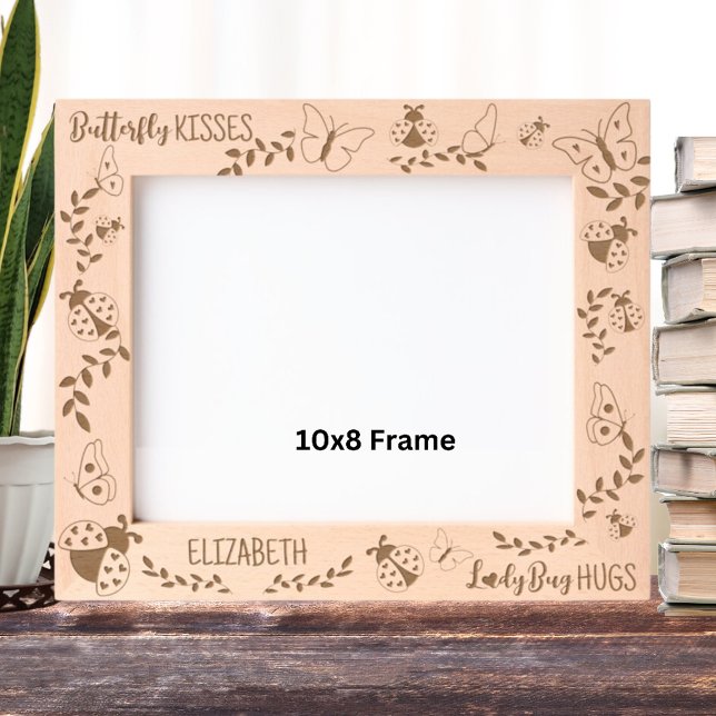 Butterfly Kisses, Ladybug Hugs Personalized 10x8 Etched Frames (Creator Uploaded)