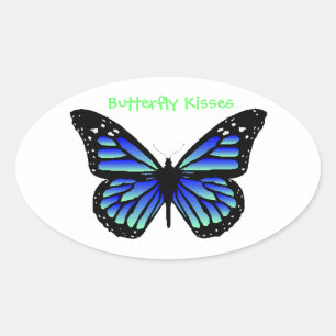 Butterfly Kisses Oval Sticker