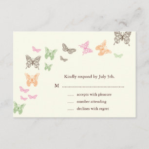 Butterfly Kisses RSVP ivory