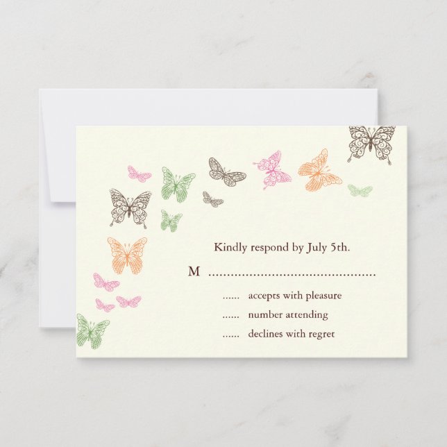Butterfly Kisses RSVP ivory (Front)
