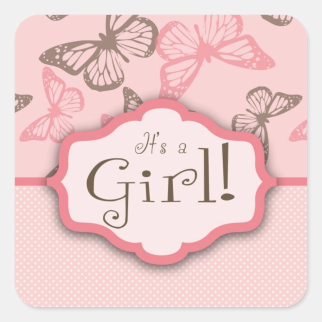 Butterfly Kisses Square Sticker (Front)