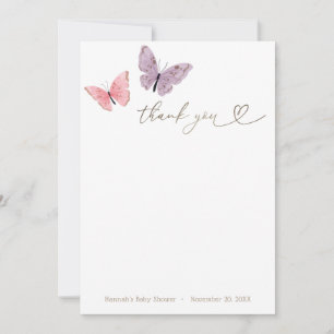 Butterfly Kisses Thank You  Card