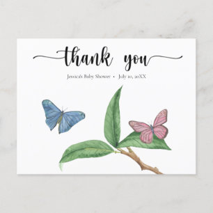 Butterfly Kisses Thank You Postcard
