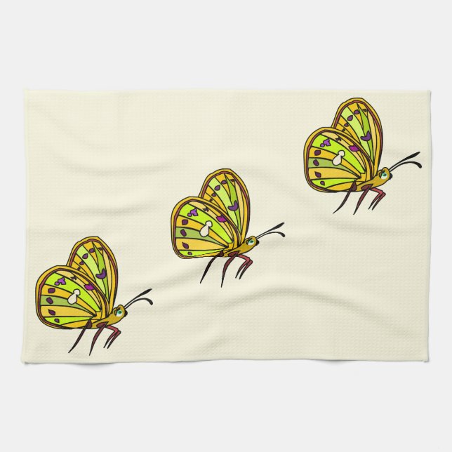 Butterfly Kitchen Towel - Custom Colours (Horizontal)