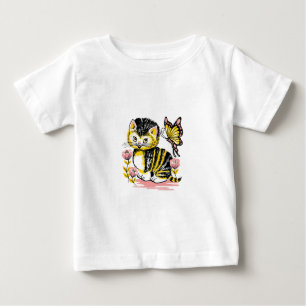 Butterfly & Kitten Baby T-Shirt