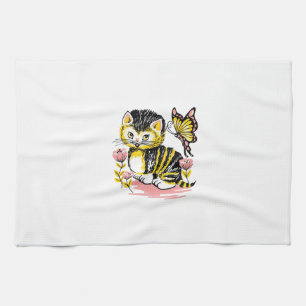 Butterfly & Kitten Kitchen Towel