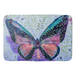 Butterfly Large Bath Mat Blue