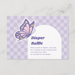 Butterfly Lavender Diaper Raffle Baby Shower Enclosure Card