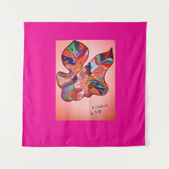 Butterfly Leaf Portrait Square Tapestry (Front)