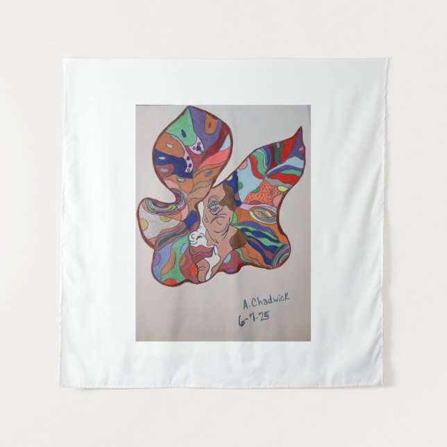 Butterfly Leaf Portrait Square Tapestry (Front)