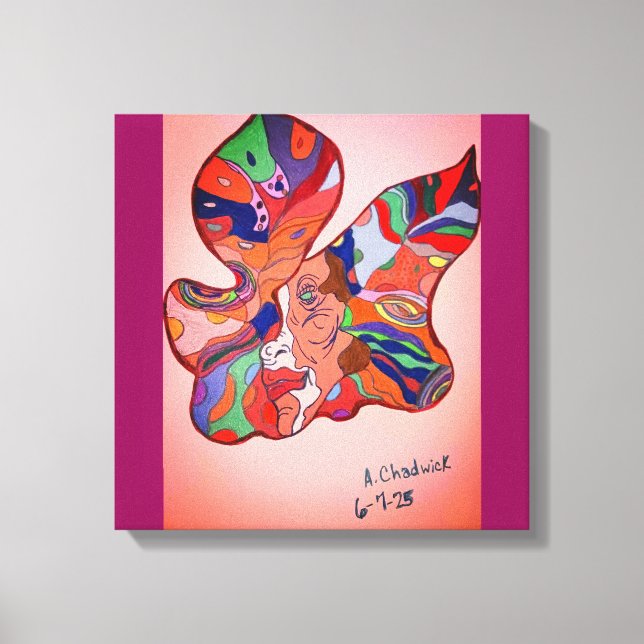 Butterfly Leaf Portrait Stretched Canvas Print (Front)