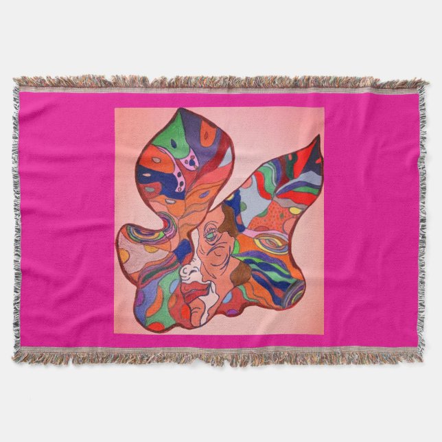 Butterfly Leaf Portrait Throw Blanket (Front)