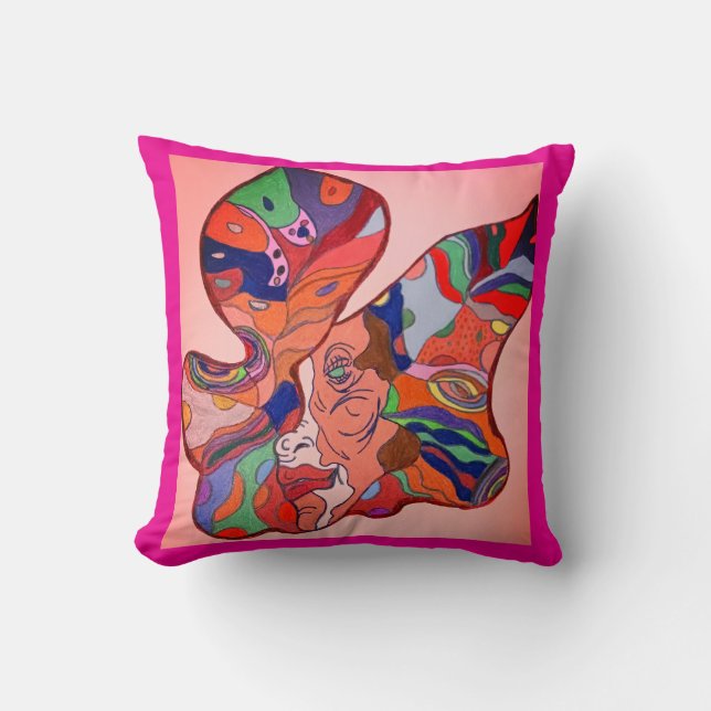 Butterfly Leaf Portrait  Throw Pillow (Front)