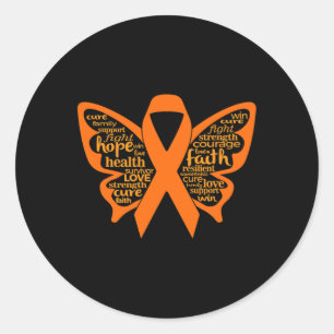 Butterfly Leukaemia Awareness  Classic Round Sticker