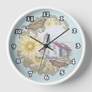 Butterfly Lighthouse Clock