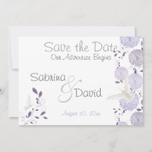 Butterfly Lilac Plum Chrysanthemum Save the Date