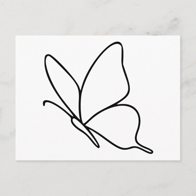 Butterfly Line Art –  Insect Illustration  Postcard (Front)