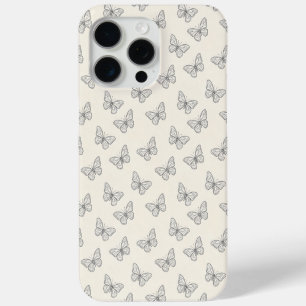 Butterfly Line Art Pattern iPhone 15 Pro Max Case