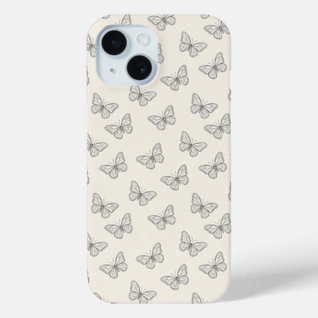 Butterfly Line Art Pattern Case-Mate iPhone Case (Back)