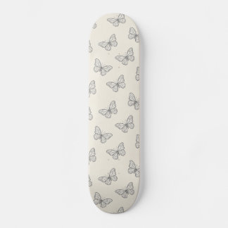 Butterfly Line Art Pattern Skateboard