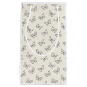 Butterfly Line Art Pattern Small Gift Bag