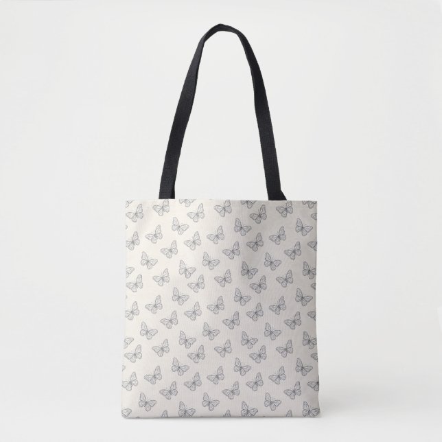 Butterfly Line Art Pattern Tote Bag (Front)