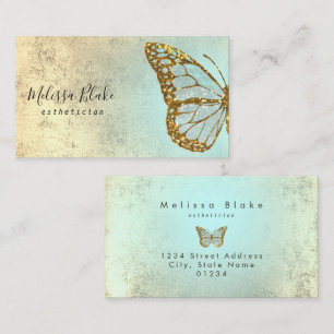 butterfly logo mint shades business card