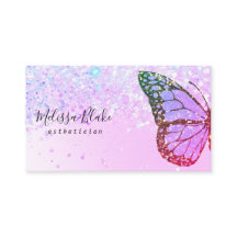 butterfly logo on faux glitter design