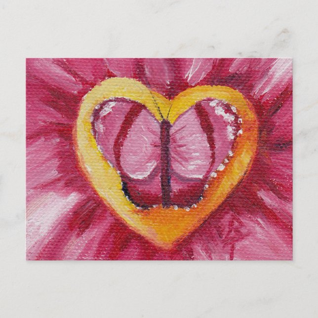 Butterfly Love aceo Puzzle Postcard (Front)