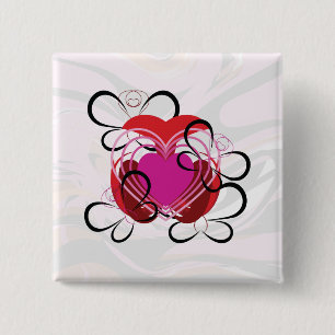 Butterfly Love Beat Of Love Marbled 2 Inch Square Button