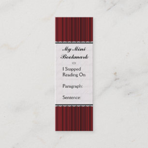 Butterfly Love Black Red Stripes Decorative Mini Business Card