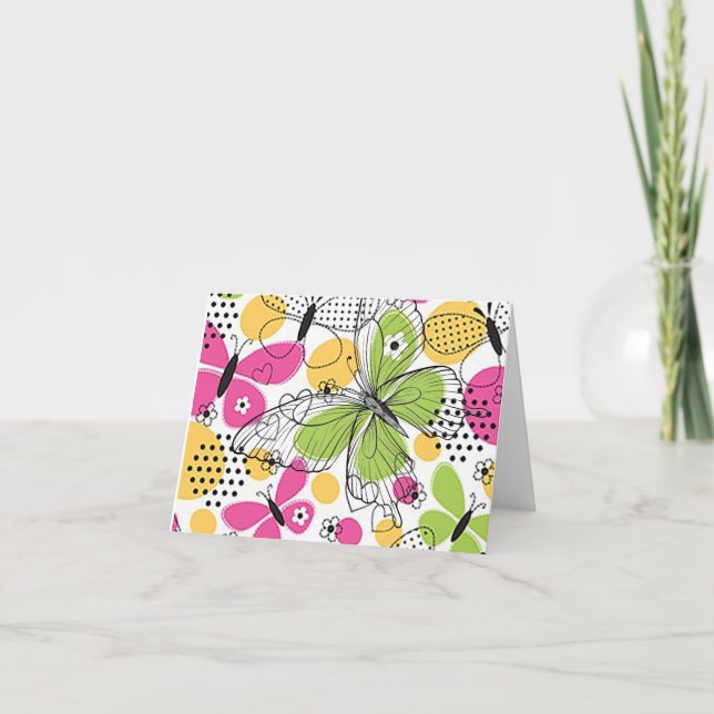 “Butterfly Love” Blank Folded Note Card (Front)