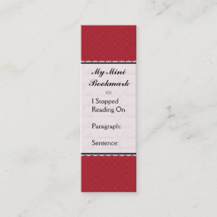 Butterfly Love   Deep Red Lace Decorative Mini Business Card