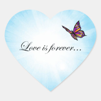 Butterfly "LOVE is Forever" Heart Sticker